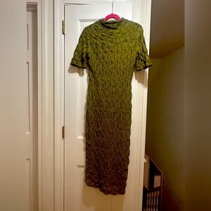 Maeve Anthropology Short Sleeve Scrunch Textured Midi Dress NWOT